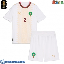 Fotballdrakt Barn Marokko Achraf Hakimi #2 Bortedraktsett VM 2026 Kortermet (+ Korte bukser)